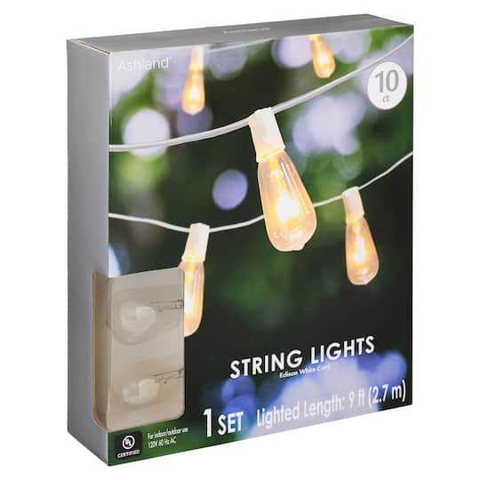 10ct. Edison String Lights with White Cord by Ashland&#x2122;